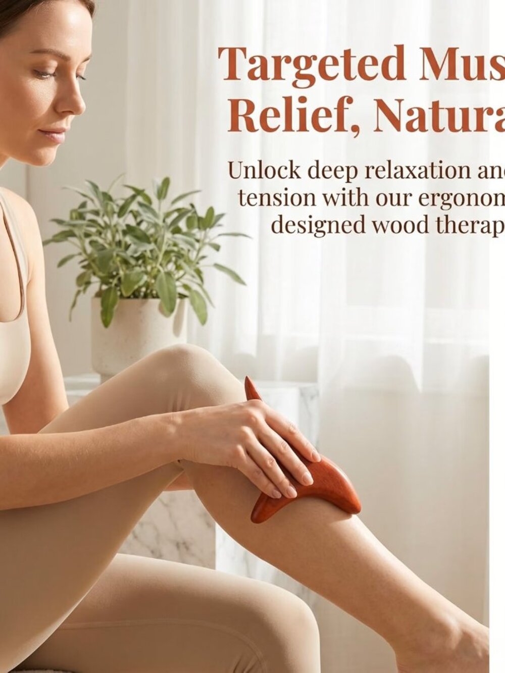 EXCEART Wood Massage Rods 2 pack Massage Stick for Body Handheld Massager